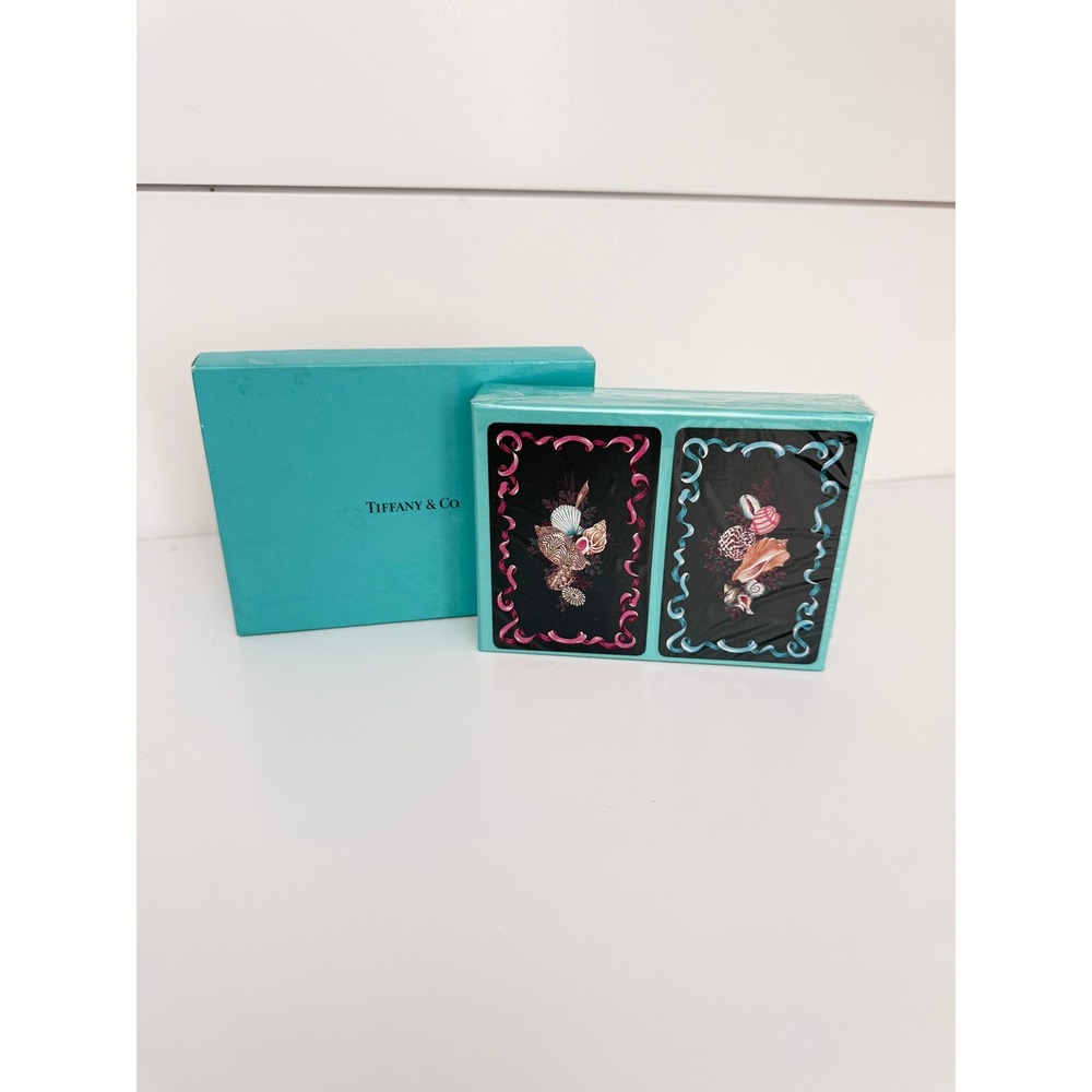 Tiffany & Co Playing Cards Double Deck Set Nautilus Shell Design New Sealed Box